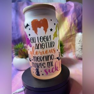 Sander Sisters 16oz Glass Tumblers with bamboo lid